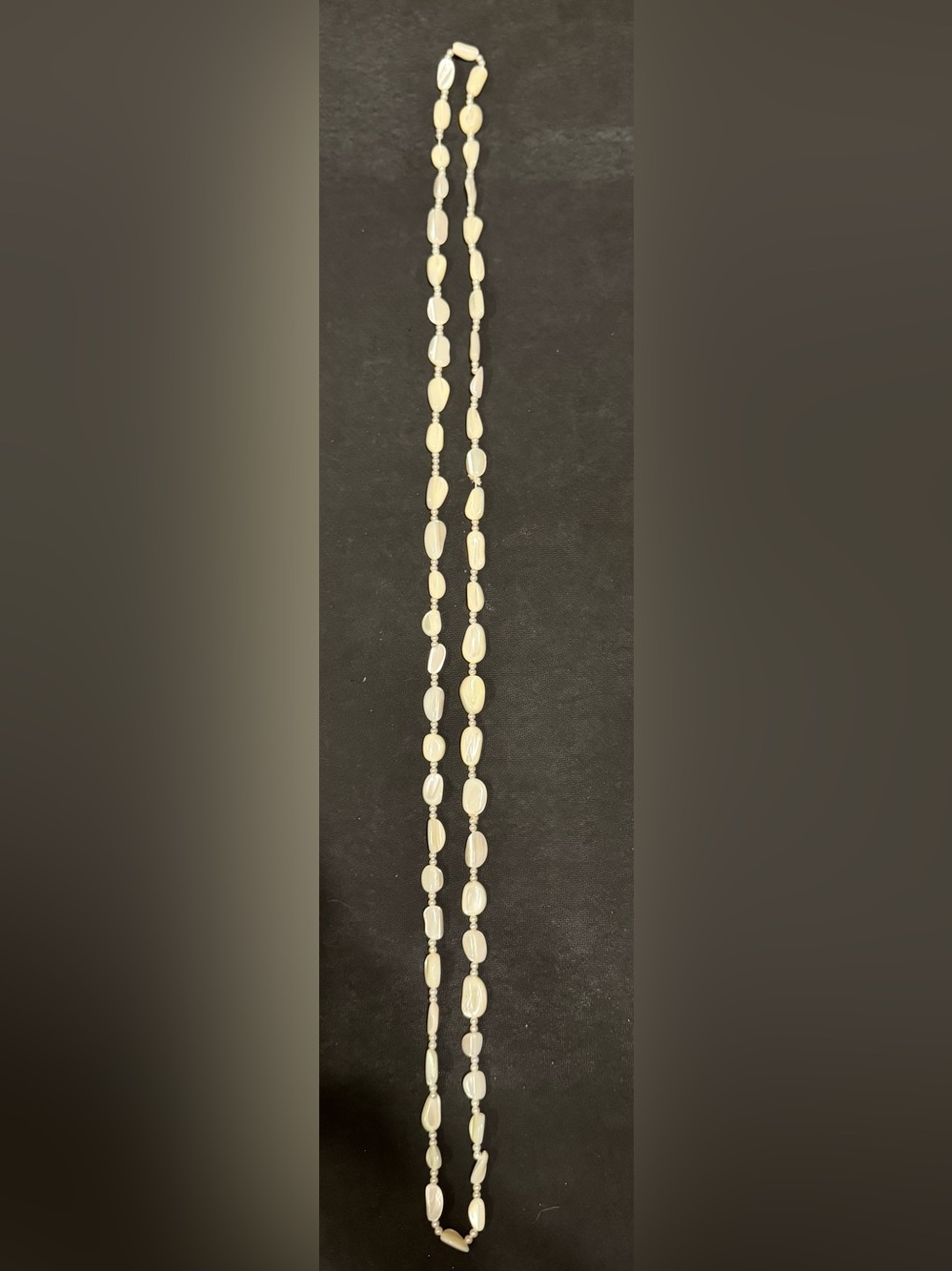 Vintage Mother of Pearl & Shell Beaded Necklace 24”